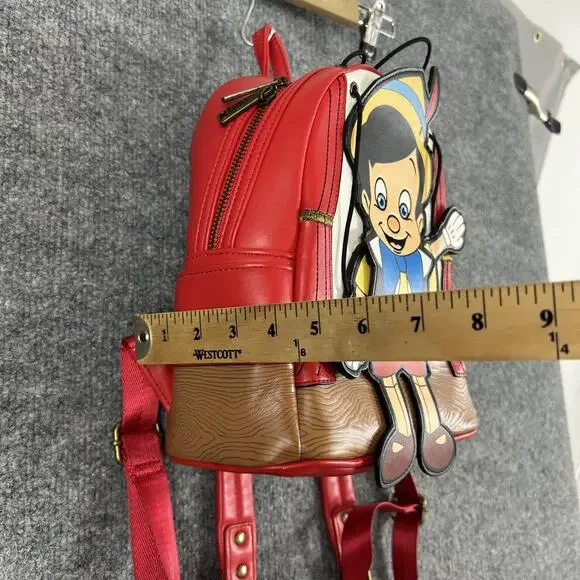 Disney Loungefly Pinocchio Marionette Backpack Red Wishes Do Come True Vacations